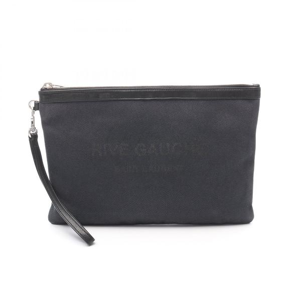 Saint Laurent Paris RIVE GAUCHE clutch bag black Leather - Picture 1 of 7